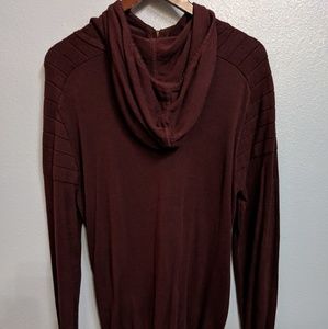 maroon zip up sweater